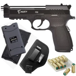 Kuzey F92 Blank Gun with Blanks, Holster and Stun Gun