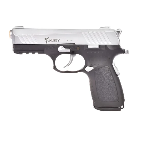 Kuzey A100 Chrome Blank Gun - High-Quality Realistic Blank Gun for Training and Performance