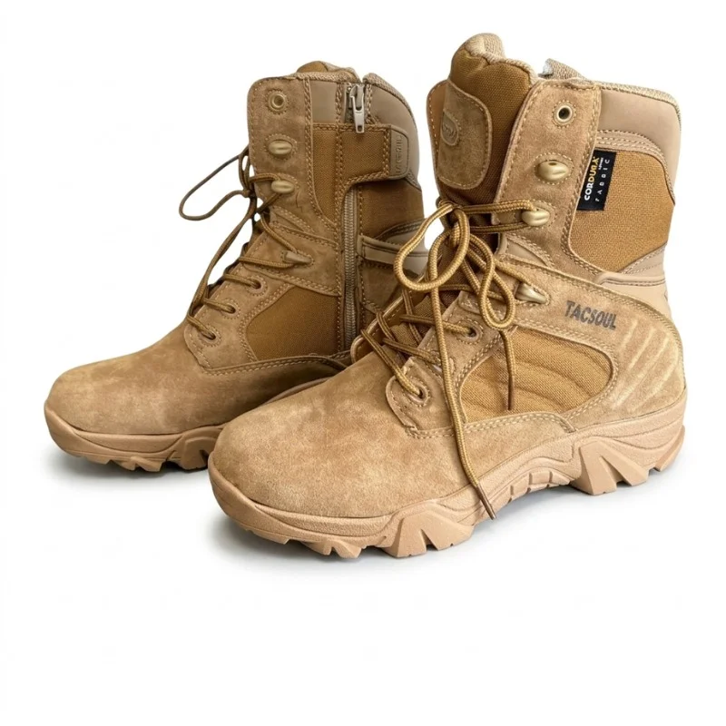 TACSOUL Tactical Brown Combat Boots 1 TACSOUL Tactical Brown Combat Boots