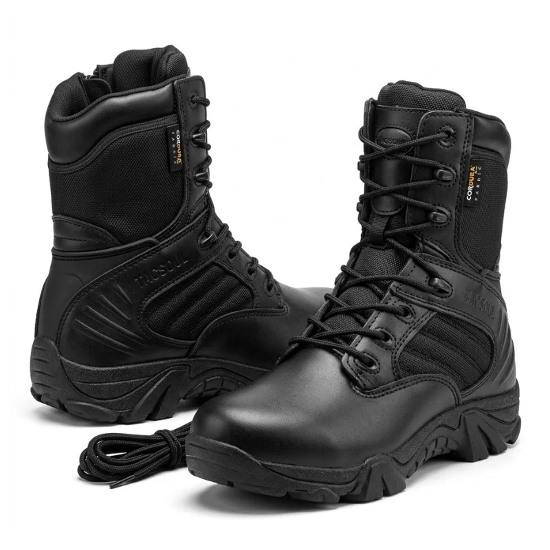 TACSOUL Tactical Black Combat Boots 1 TACSOUL Tactical Black Combat Boots