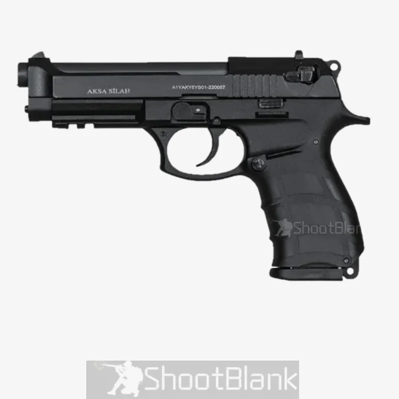 AKSA AK18 Black Blank Pistol – 9mm P.A.K Semi Automatic Self Defense Blank Gun 1 AKSA AK18 Black Blank Pistol 9mm P.A.K semi automatic blank firing handgun