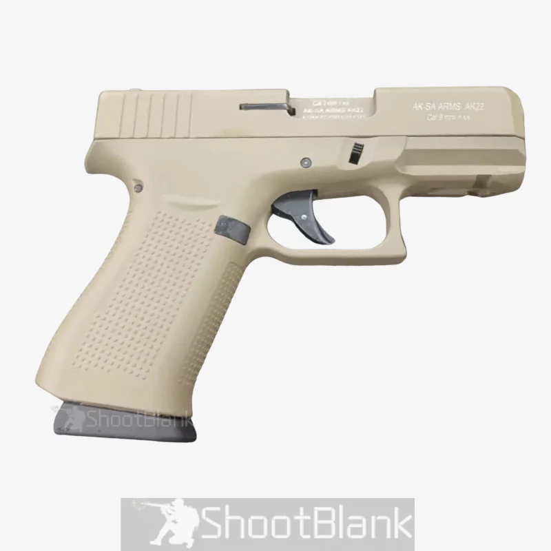 Aksa Arms AK22 Tan Blank Gun – Compact Powerful Glock-Style 1 Aksa Arms AK22 Tan Blank Gun 9mm P.A.K Glock style compact blank firing pistol