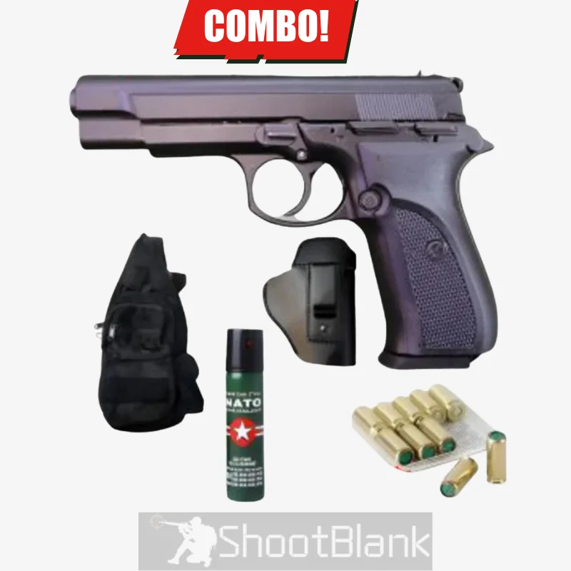 SUR ANSAR 571 BLANK GUN Combo with Holster, Bag, Pepper Spray, and 10 Blanks