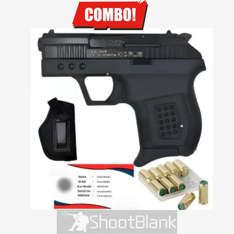 Sur Arms 2004 9mm Blank Pepper Gun Combo with Holster, Card Permit, and 10 Blanks
