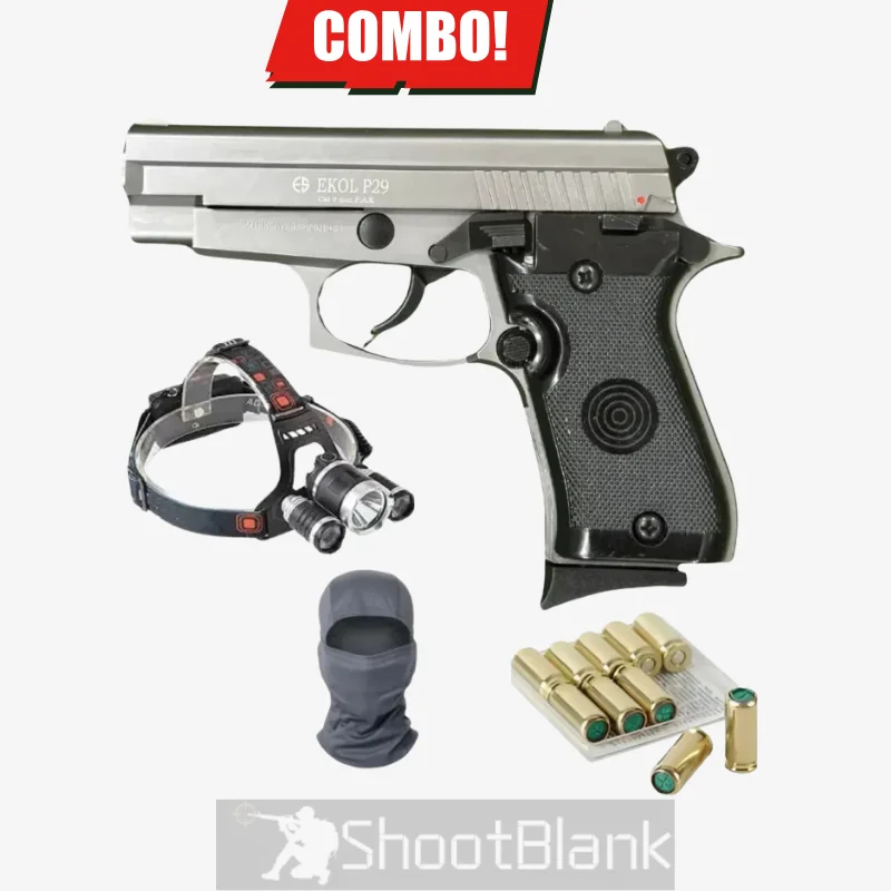 Ekol P29 Cal 9mm blank gun 1 Ekol P29 Cal 9mm, Headlight, 10 Blanks & Balaclava