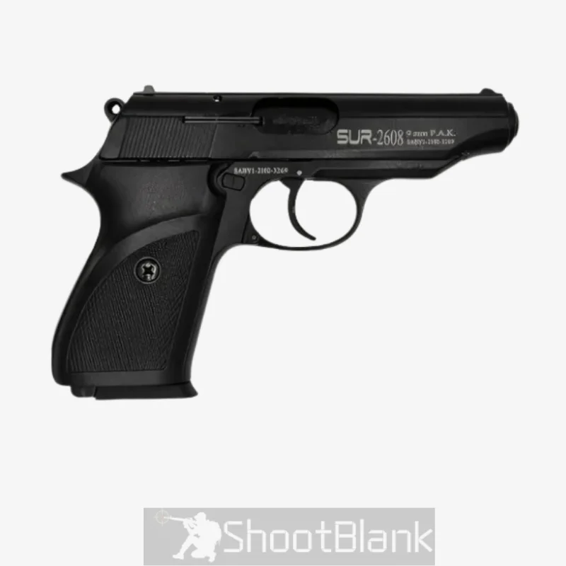 SUR 2608 CAL.9mm blank gun black – compact semi auto 9mm P.A.K. pistol South Africa