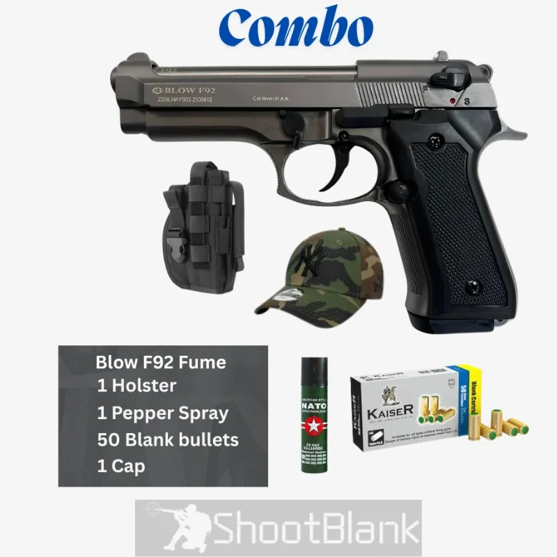 Blow F92 Fume Non Lethal Gun – Includes Holster, Pepper Spray, 50 Blank Bullets & Cap 1 Blow F92 Fume Non Lethal Gun